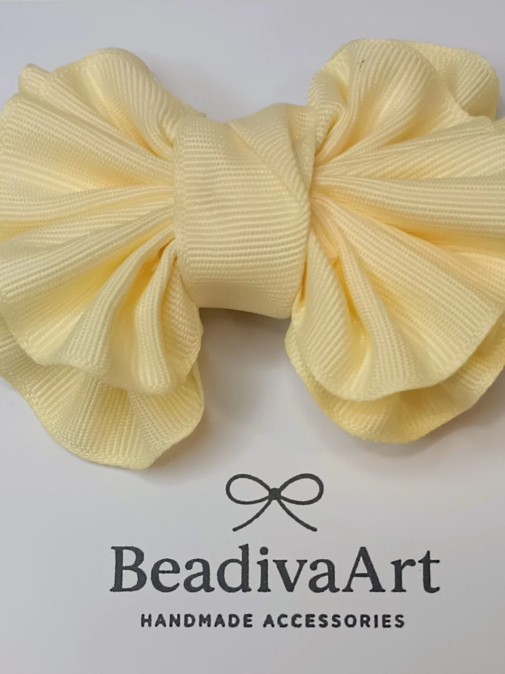 Handmade Bow Girls Ruffled Bow Hair Clips — Purple, Blue & Yellow🎀✨
